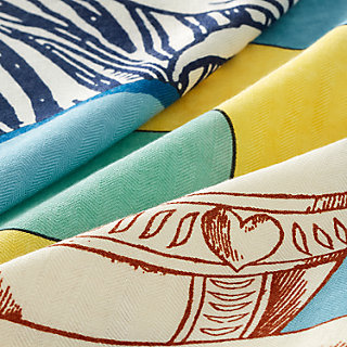 Cavalier en Formes 140喀什米爾與真絲混紡方巾- 藍色| Hermès Cavalier en Formes 140喀什米爾與真絲混紡方巾- 藍色| Hermès